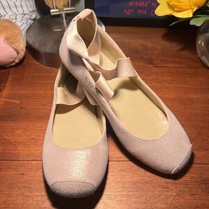 Janie and Jack pink sparkly ballet style flats girls size 3K